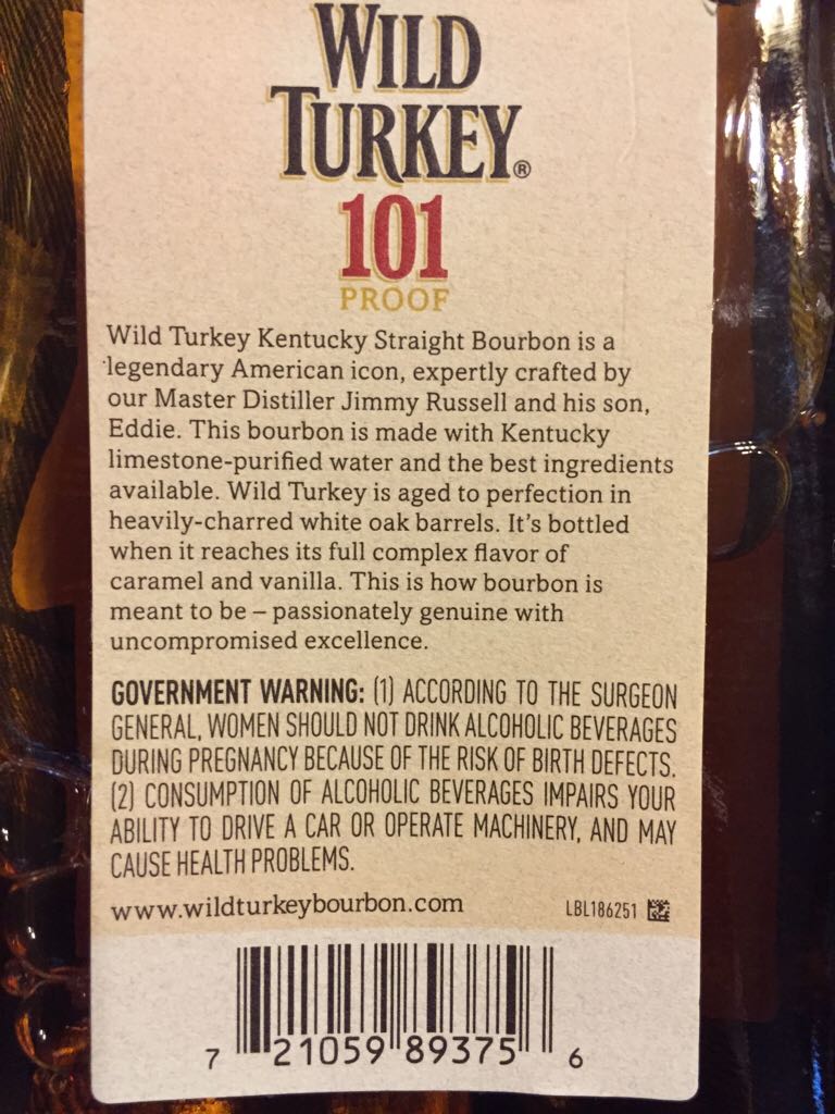 Wild Turkey - Austin, Nichols Distilling Company (375 mL) alcohol collectible [Barcode 721059893756] - Main Image 2