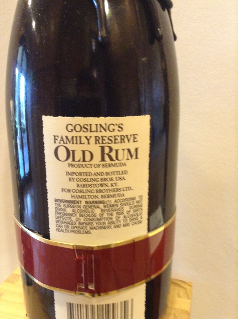 Gosling’s Family Reserve Rum - Gosling Brothers Ltd (750 mL) alcohol collectible [Barcode 721094199356] - Main Image 2