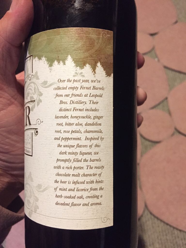 Fernet Aged Porter - Odell Brewing Co (750 mL) alcohol collectible [Barcode 722160221117] - Main Image 2