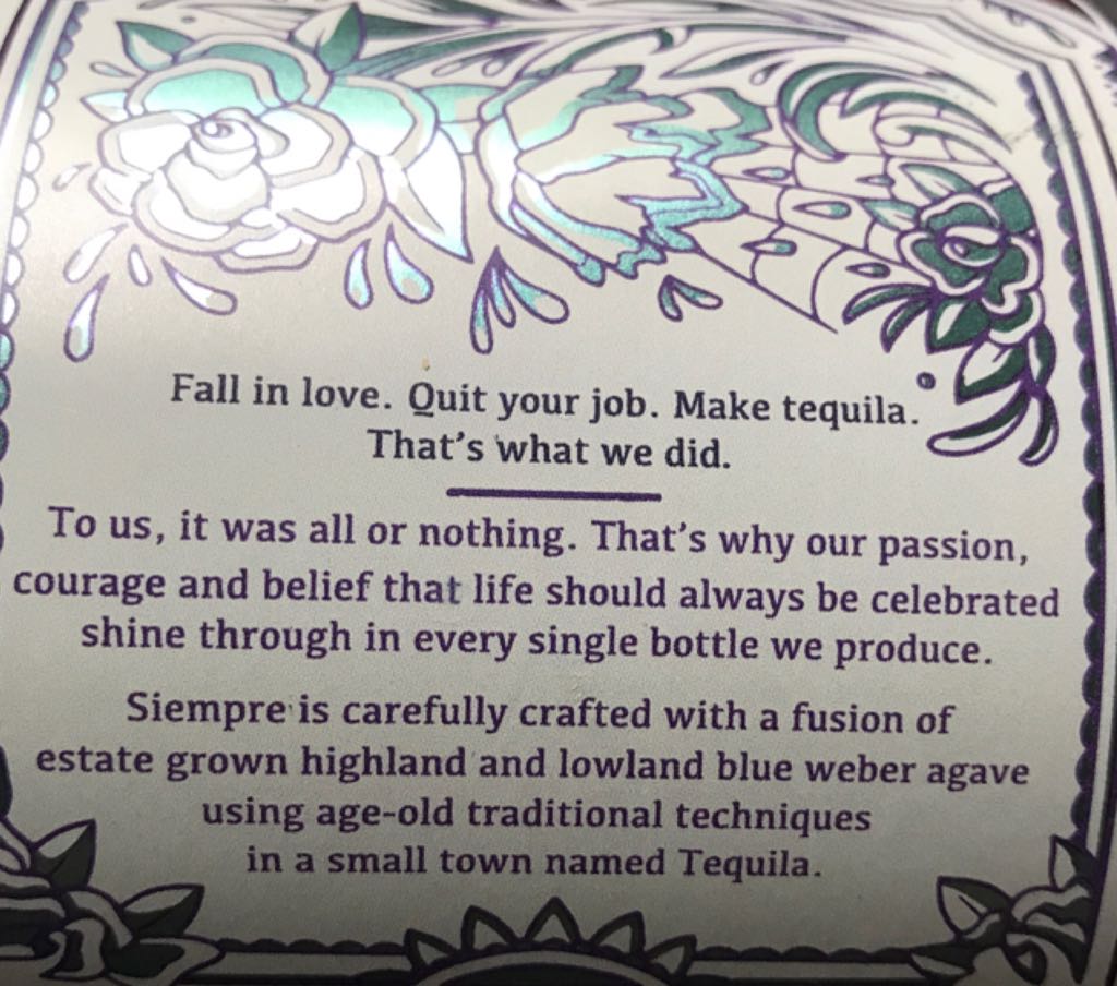 Siempre Plata - Nom 1414 (750 mL) alcohol collectible [Barcode 723120257351] - Main Image 2