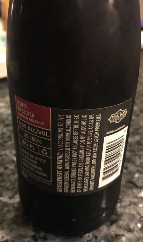 Scotch On Scotch  - Boulevard Brewing Company (12 fl. oz.) alcohol collectible [Barcode 726959908906] - Main Image 2