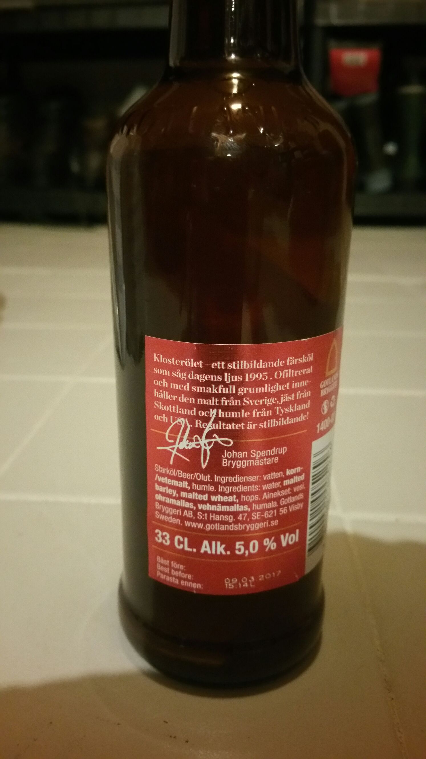 Wisby Klosteröl - Gotland Bryggeri AB (0,33) alcohol collectible [Barcode 7310401005256] - Main Image 2