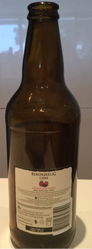 Rekorderlig Cider Premium Wild Berries - Åbro Bryggeri (500mL) alcohol collectible [Barcode 7311100347500] - Main Image 2