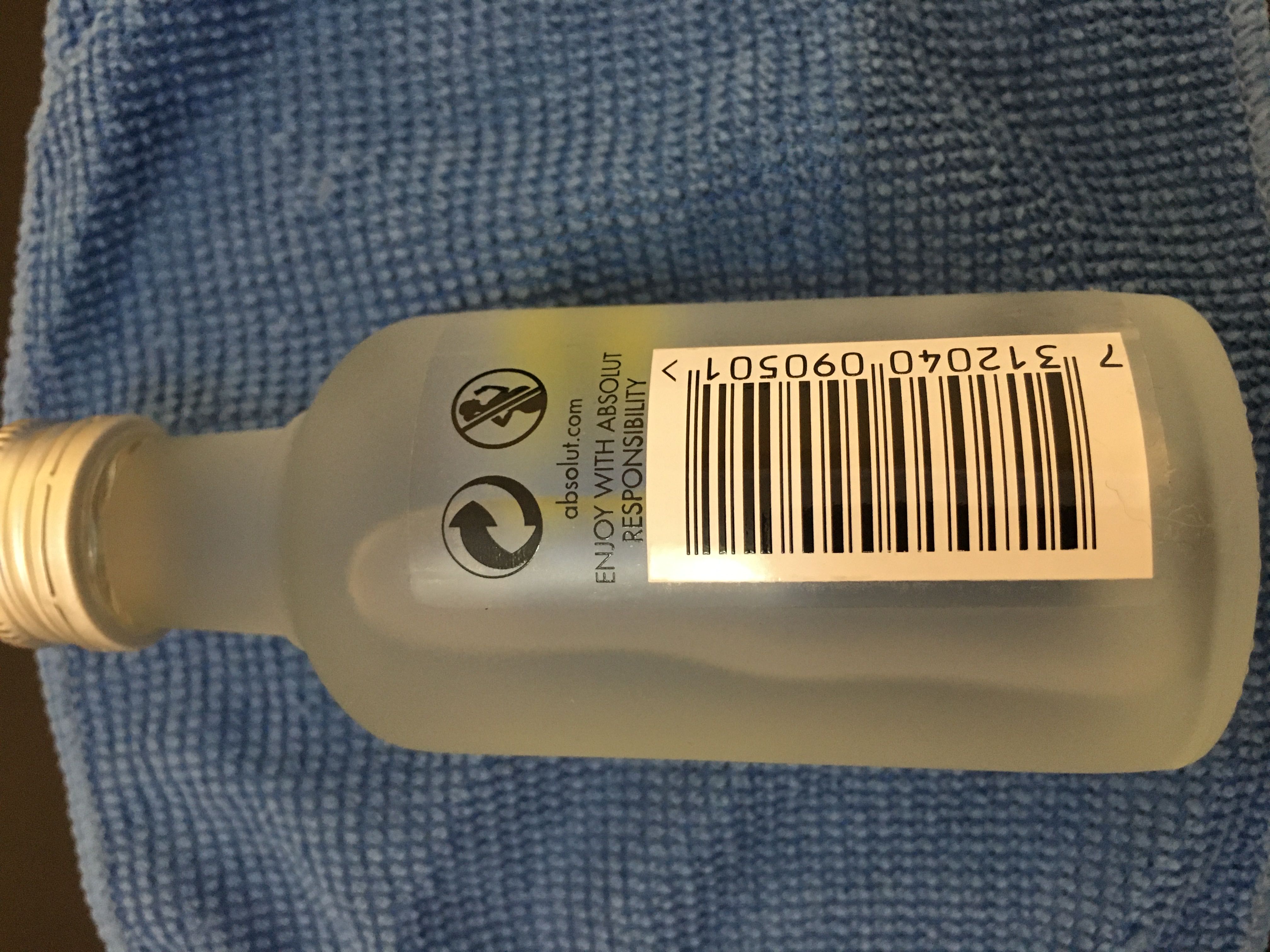 Absolut Citron Vodka  - The Absolut Company AB (50 mL) alcohol collectible [Barcode 7312040090754] - Main Image 2