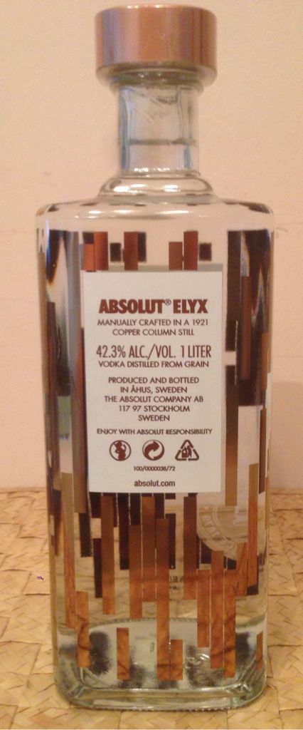 Absolut - Elyx Vodka - Absolut Spirits Co. (1 L) alcohol collectible [Barcode 7312040211012] - Main Image 2