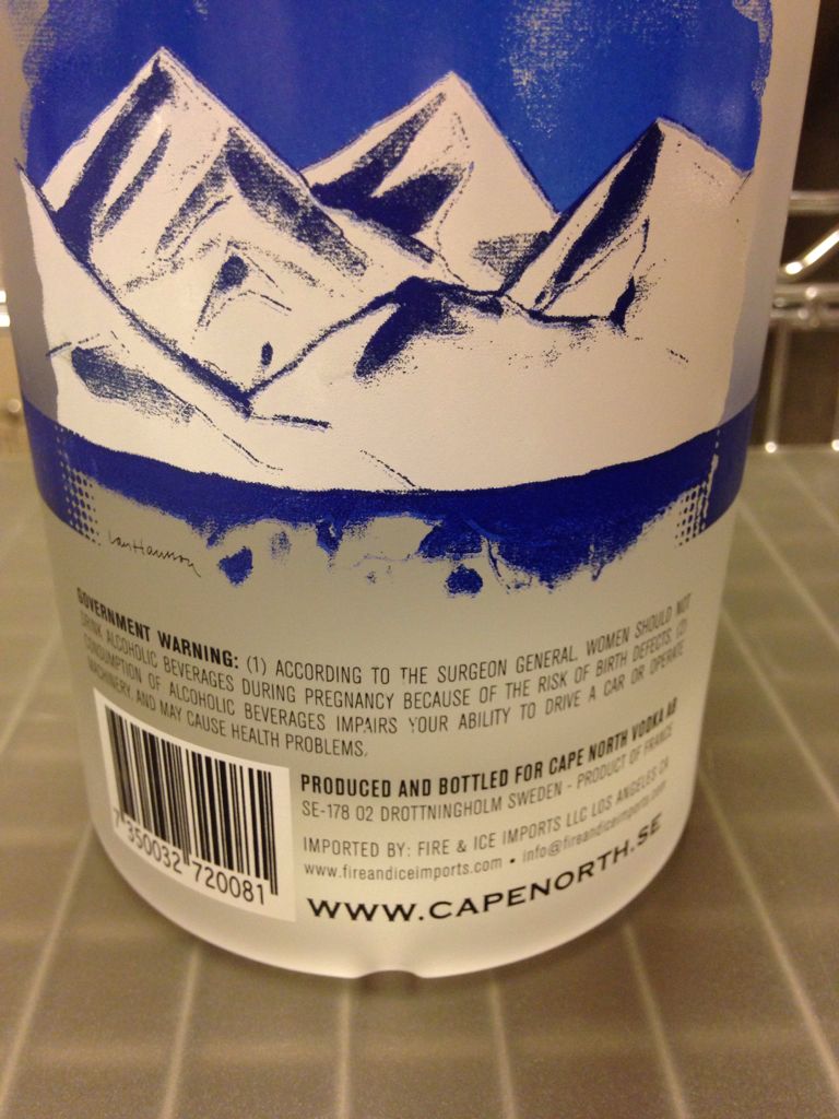 Cape North Vodka - Cape North Vidka AB (750mL) alcohol collectible [Barcode 7350032720081] - Main Image 2