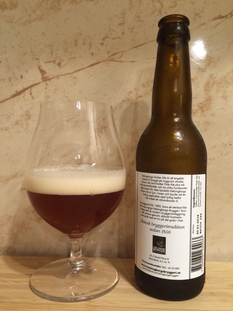 Helsingborgs Amber Ale - Helsingborgs Bryggeri (330 mL) alcohol collectible [Barcode 7350060230033] - Main Image 2