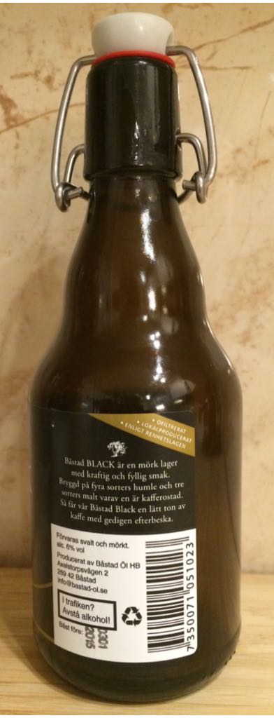 Båszad Black - Båstad Öl HB (330 mL) alcohol collectible [Barcode 7350071051023] - Main Image 2