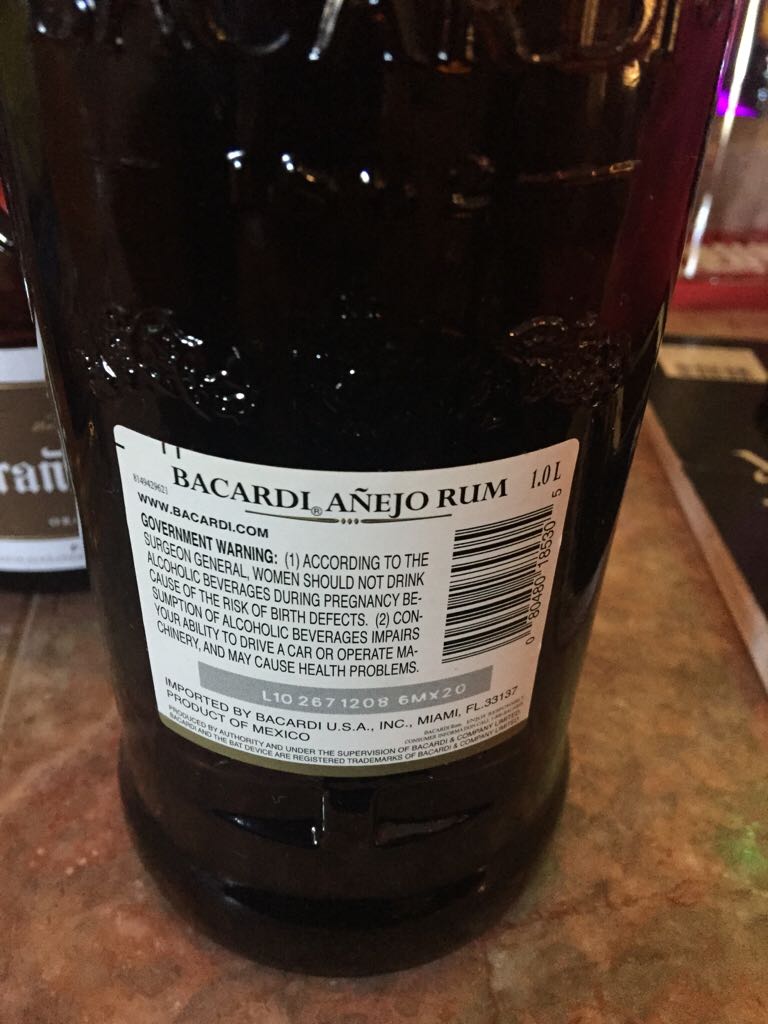 Bacardi Anejo - Bacardi (750 mL) alcohol collectible [Barcode 080480185305] - Main Image 2