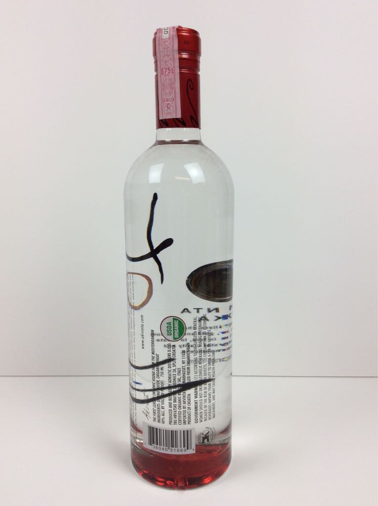 Akvinta Vodka - Adriatic Distillers (750mL) alcohol collectible [Barcode 736040516699] - Main Image 2