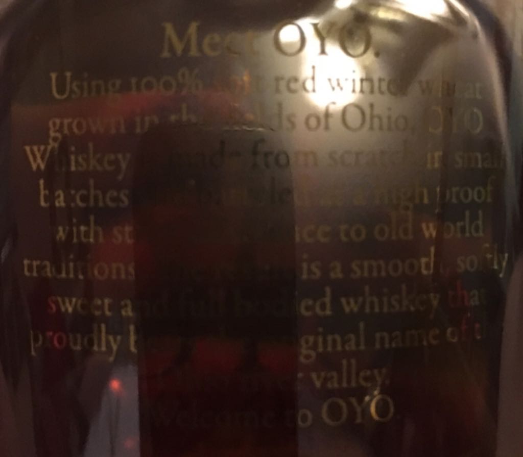 OYO Whiskey - Oyo (750 mL) alcohol collectible [Barcode 738435265120] - Main Image 2