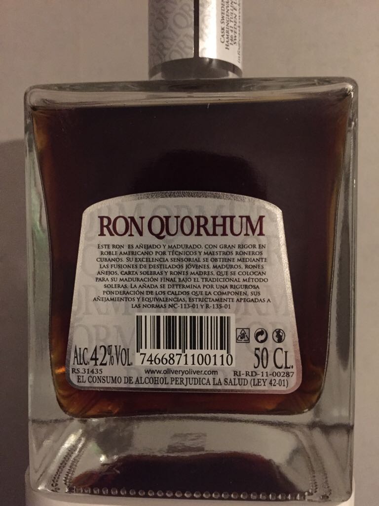 Ron Quorhum - Old Vintage Rums (500 mL) alcohol collectible [Barcode 7466871100110] - Main Image 2
