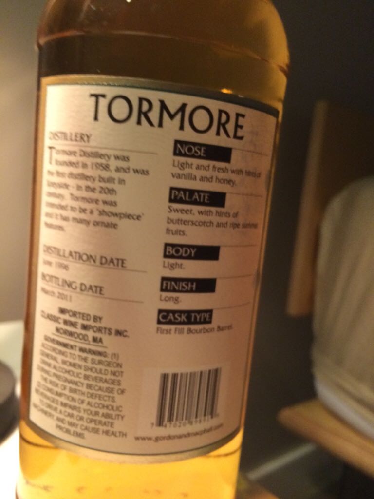 Tormore 1996 - Tormore (750 mL) alcohol collectible [Barcode 747020898919] - Main Image 2