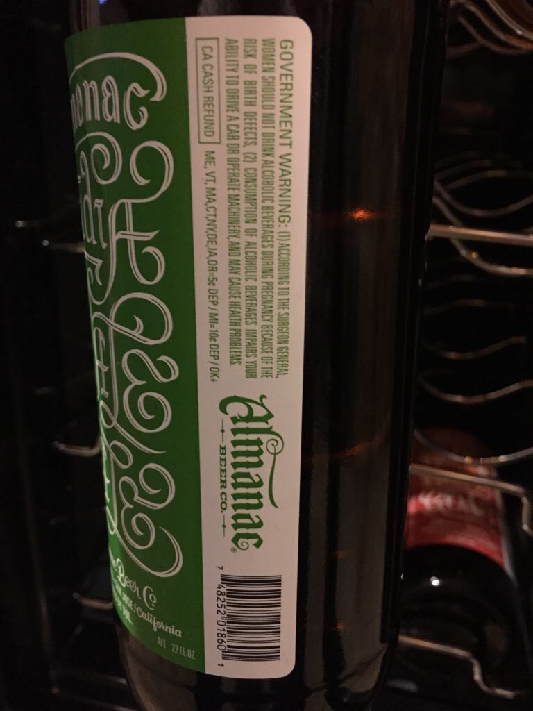 Almanac: INDIA PALE ALE - Almanac Beer Co. (22 fl. oz.) alcohol collectible [Barcode 748252018601] - Main Image 2
