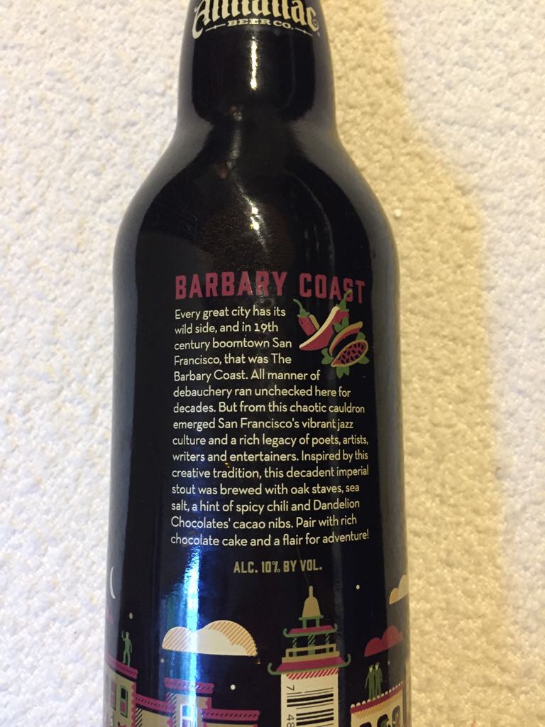 Barbary Coast - Almanac Beer Co. (22 fl. oz.) alcohol collectible [Barcode 748252023506] - Main Image 2