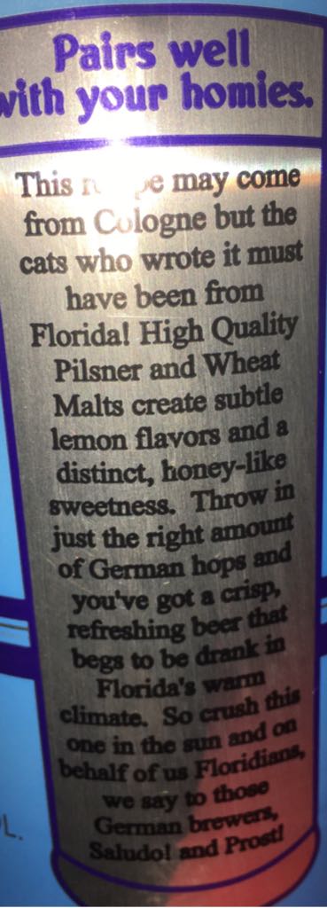 Poolside Kolsch  - Jdub’s Brewing Company (12 fl. oz.) alcohol collectible [Barcode 748252046291] - Main Image 2