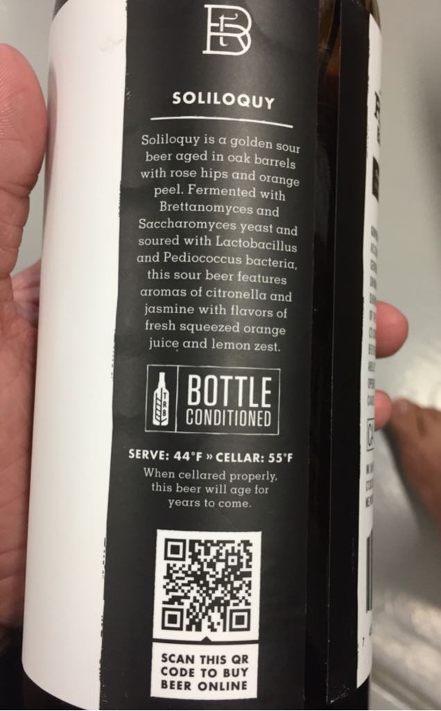 Soliloquy  - Rare Barrel Sour Beer Co. (28.4 mL) alcohol collectible [Barcode 748252607607] - Main Image 2