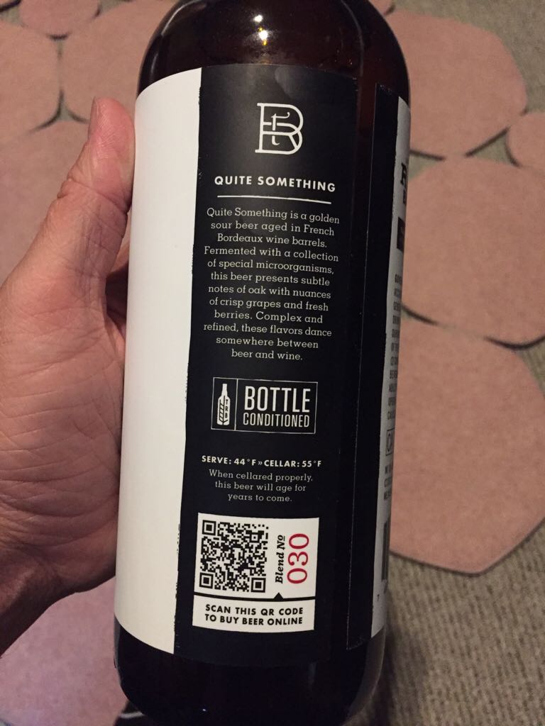 Quite Something  - Rare Barrel Sour Beer Co. (750 mL) alcohol collectible [Barcode 748252608703] - Main Image 2