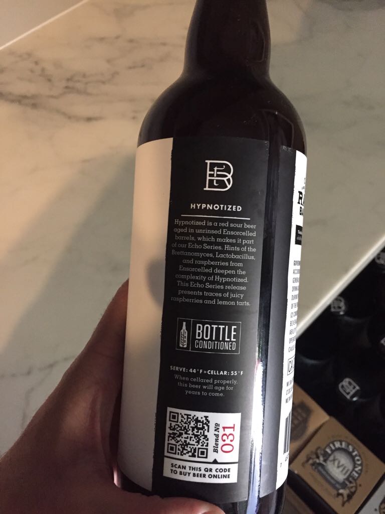 The Rare Barrel Hypnotized - Rare Barrel Sour Beer Co. (750 mL) alcohol collectible [Barcode 748252608802] - Main Image 2