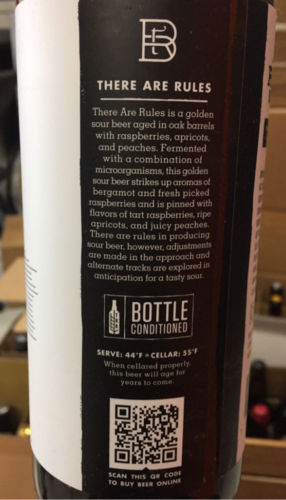 There Are Rules - Rare Barrel Sour Beer Co. (31.4 fl. oz.) alcohol collectible [Barcode 748252609809] - Main Image 2