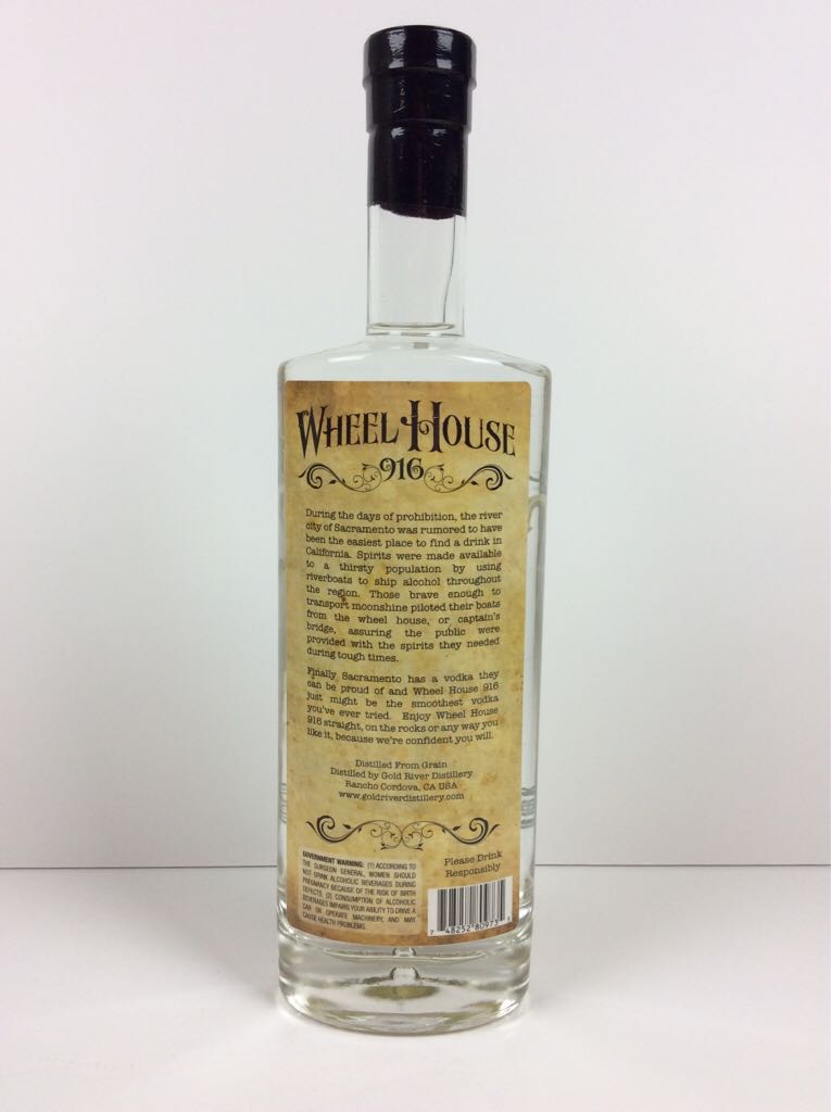 Wheel House 916 Sacramento Vodka - Gold River Distillery (750mL) alcohol collectible [Barcode 748252809735] - Main Image 2