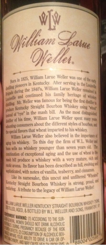 William Larue Weller BTAC 2016 ❤️ - Buffalo Trace Antique Collection (750 mL) alcohol collectible [Barcode 7501043709408] - Main Image 2
