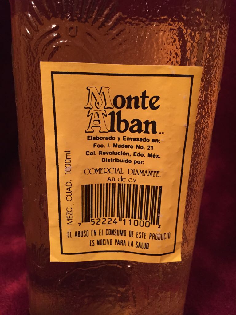 Mescal Con Gusano - Monte Alban (750 mL) alcohol collectible [Barcode 752224110002] - Main Image 2
