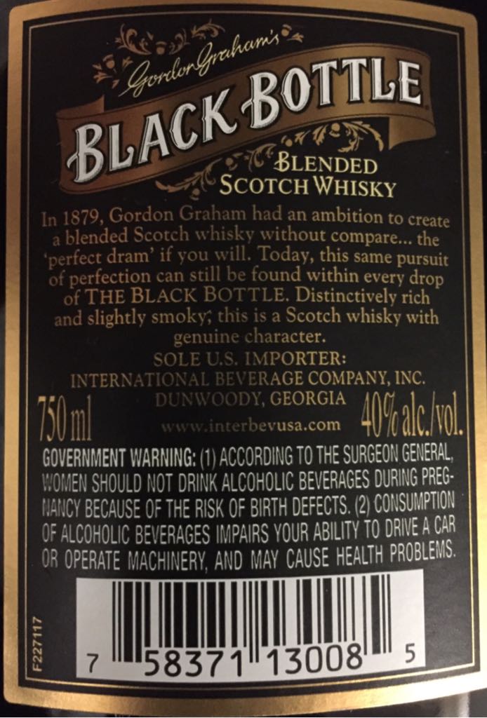 Blended Scotch Whiskey  - Gordon Graham & Company (750 mL) alcohol collectible [Barcode 758371130085] - Main Image 2