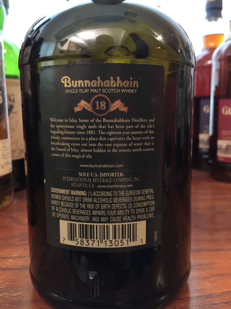 Bunnahabhain 18 - The Bunnahabhain Distillery (750 mL) alcohol collectible [Barcode 758371130511] - Main Image 2