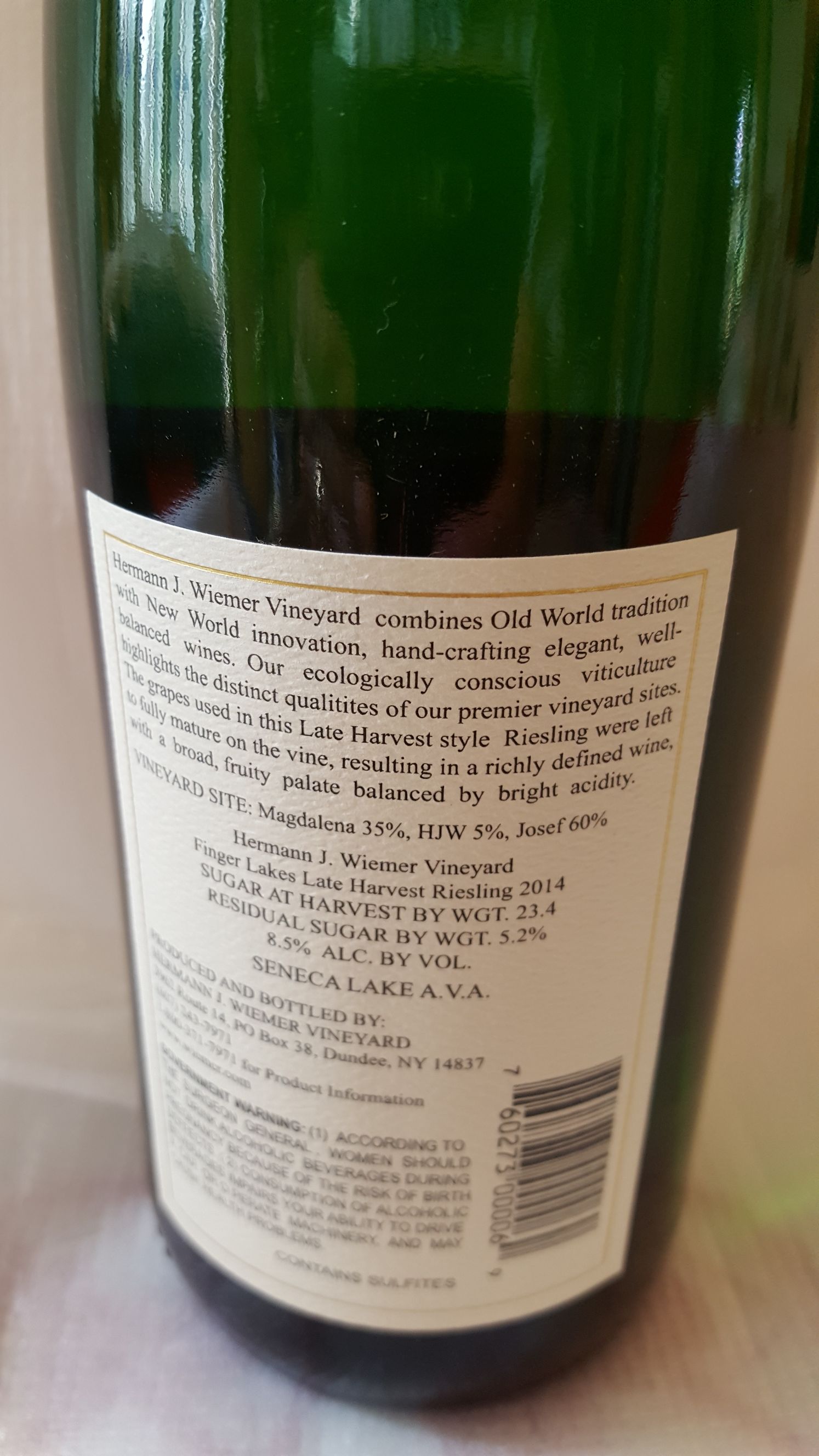 Riesling - Hermann J. Weimer (750 mL) alcohol collectible [Barcode 760273000069] - Main Image 2