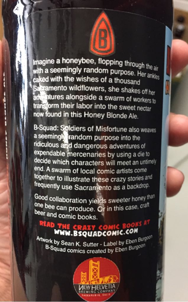 B-squad Blonde - New Helvetia Brewing Co (22 fl. oz.) alcohol collectible [Barcode 760488988213] - Main Image 2