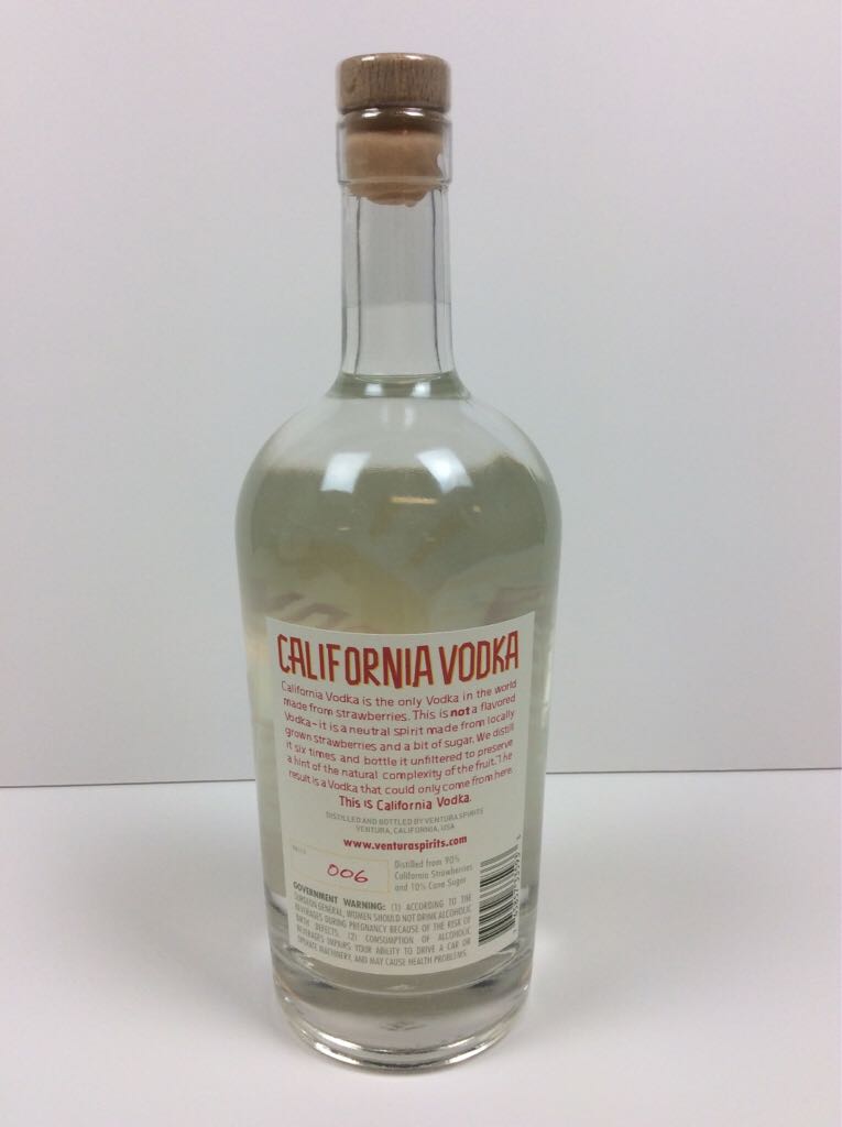 California Vodka - Ventura Spirits (750mL) alcohol collectible [Barcode 765857335933] - Main Image 2