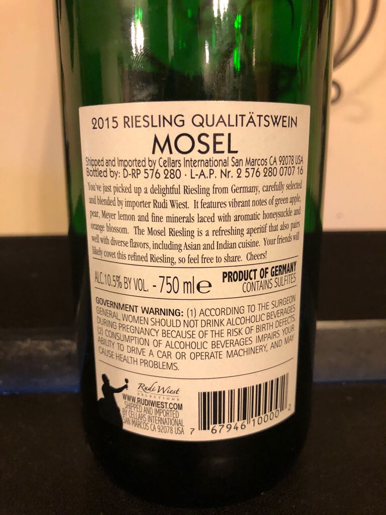 Mosel  - Mosel Germany (750 mL) alcohol collectible [Barcode 767946100002] - Main Image 2