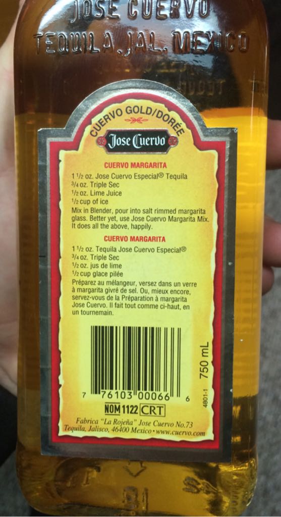 Jose Cuervo Especial - Diageo Canada Inc. (750 mL) alcohol collectible [Barcode 776103000666] - Main Image 2