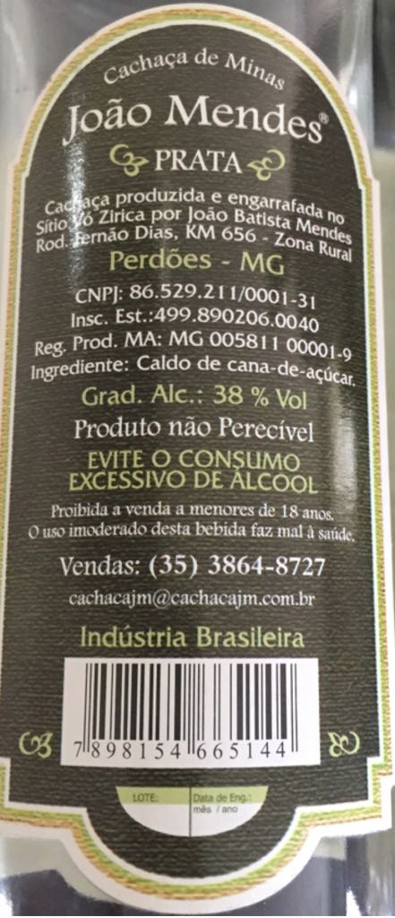 João Mendes - Sitio Vo Zirica (700 mL) alcohol collectible [Barcode 7898154665144] - Main Image 2