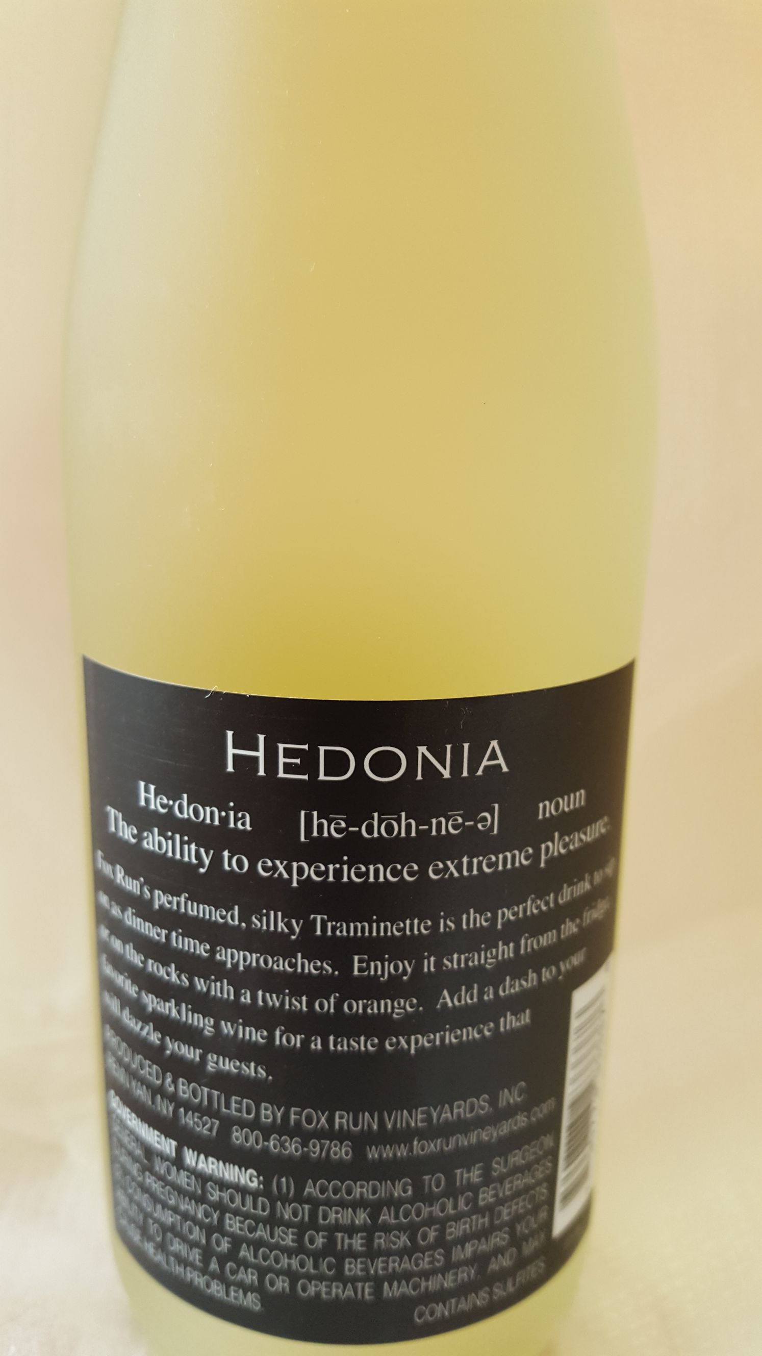 Hedonia - Fox Run Vineyards (375 mL) alcohol collectible [Barcode 790773933376] - Main Image 2