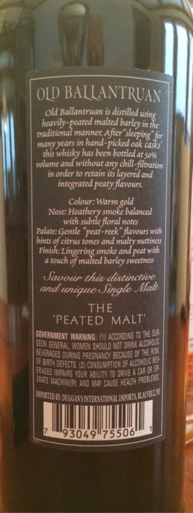 Old Ballantruan (NAS) - The Peated Malt - The Tomatin Distillery Company Ltd (750 mL) alcohol collectible [Barcode 793049755061] - Main Image 2