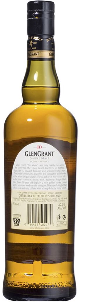 GlenGrant 10 Year Old - The Glen Grant Distillery (1000 mL) alcohol collectible [Barcode 8000432620786] - Main Image 2