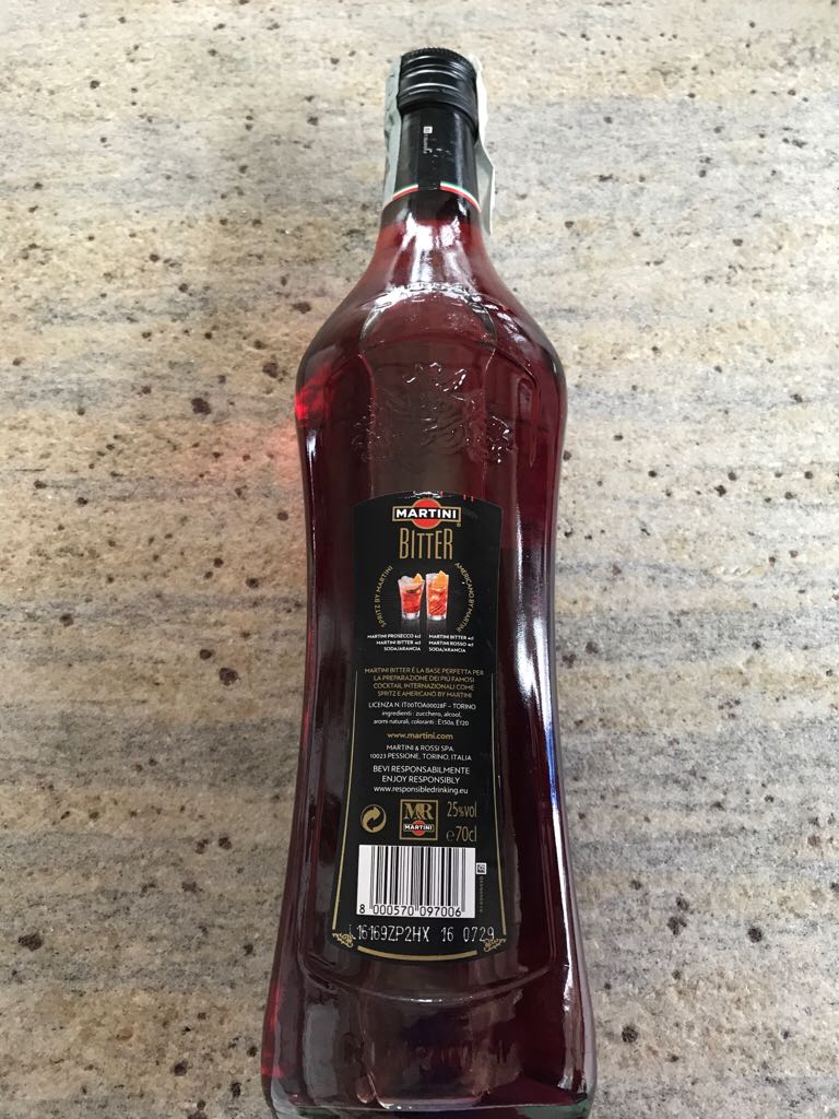 MARTINI BITTER aperitivo originale cl 70 8000570097006 Torino Spritz - Martini & Rossi, Turin, Italy (700 mL) alcohol collectible [Barcode 8000570097006] - Main Image 2