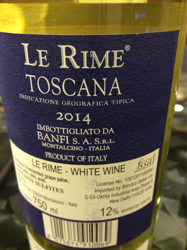 Le Rime 2013 Castello Banfi - Banfi SA (750 mL) alcohol collectible [Barcode 8015674910069] - Main Image 2