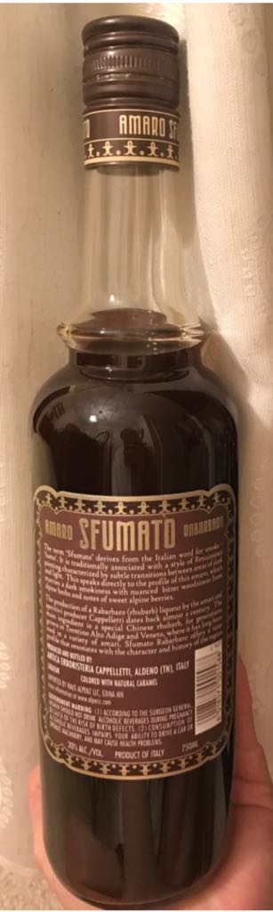 Amaro Sfumato Rabarbaro - Antica Erboristeria Cappalletti (750mL) alcohol collectible [Barcode 8018571001588] - Main Image 2