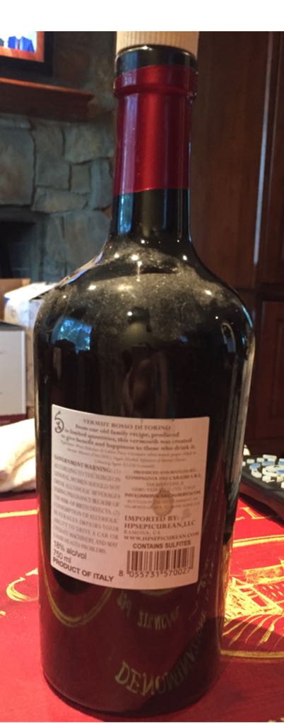 Vermut Rosso Di Torino - Carlo Roberto (750 mL) alcohol collectible [Barcode 8055731570027] - Main Image 2