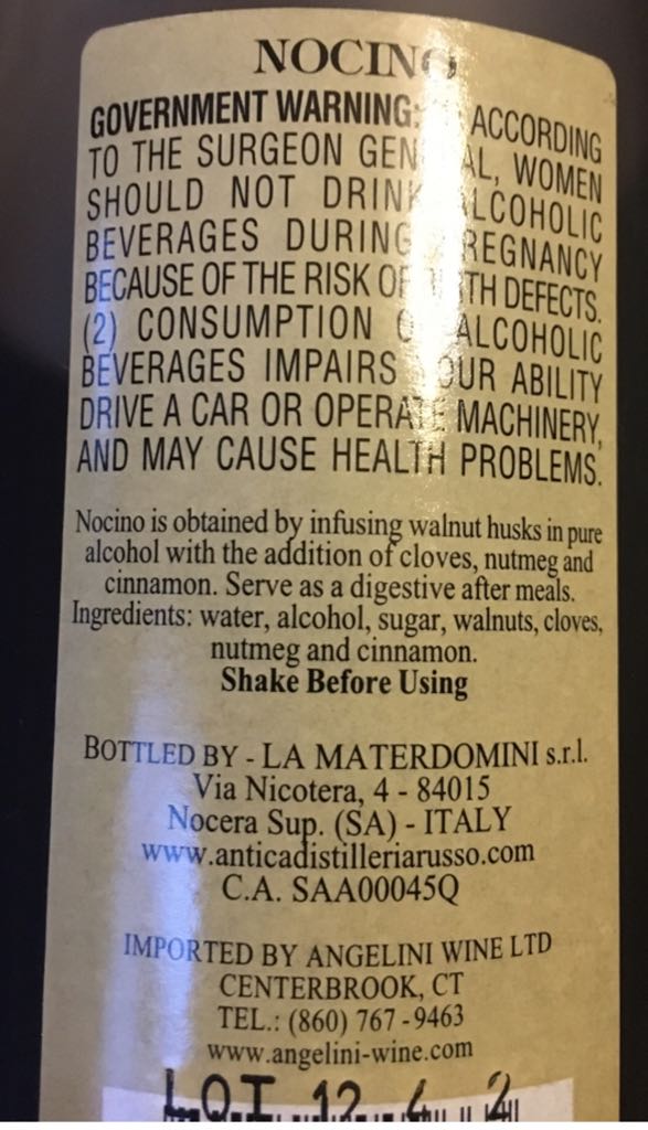 Nocino  - La Materdomini (750 mL) alcohol collectible [Barcode 807305000663] - Main Image 2