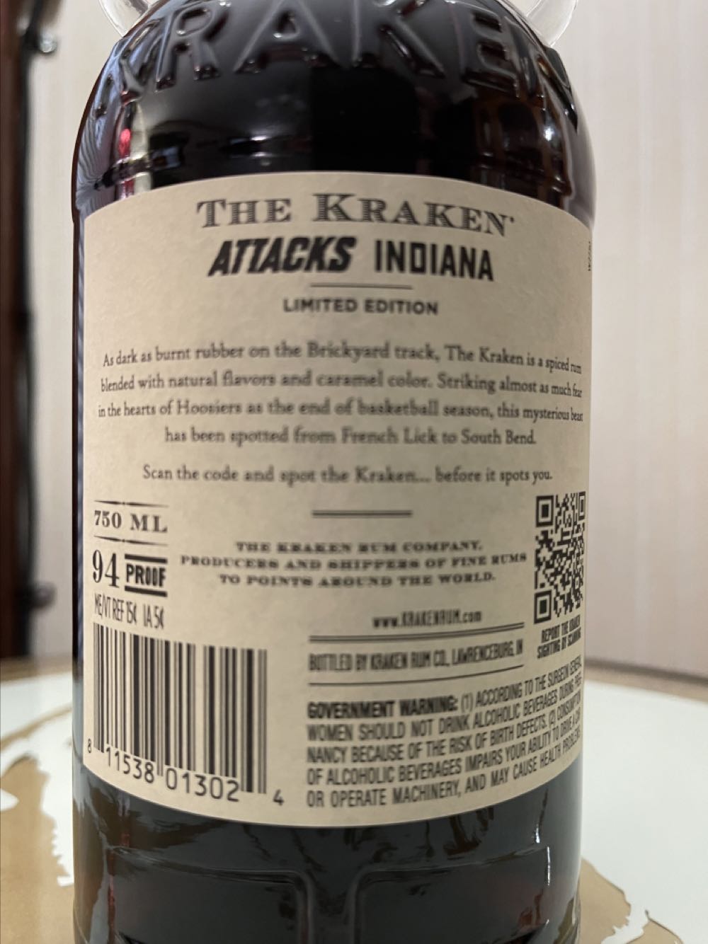 Kraken Black Spiced Rum 94 Proof 750ML - Kraken Rum Co. (750 mL) alcohol collectible [Barcode 811538013024] - Main Image 4