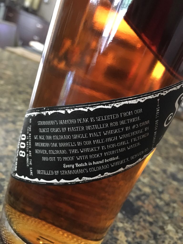 Stranahan’s Diamond Peak Whiskey - Stranahan’s Colorado Whiskey (750 mL) alcohol collectible [Barcode 811538013505] - Main Image 2