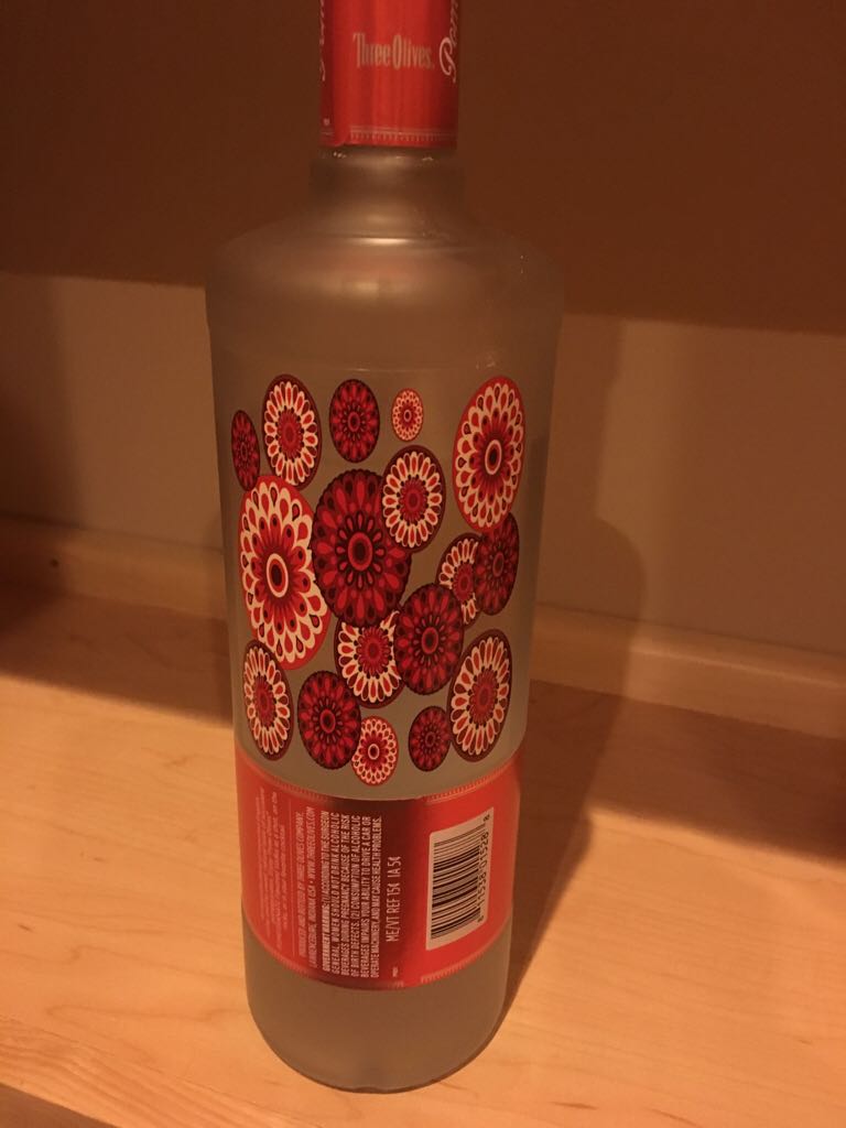 Three Olives Pomegranate  - Three Olives Company (1000 mL) alcohol collectible [Barcode 811538015288] - Main Image 2