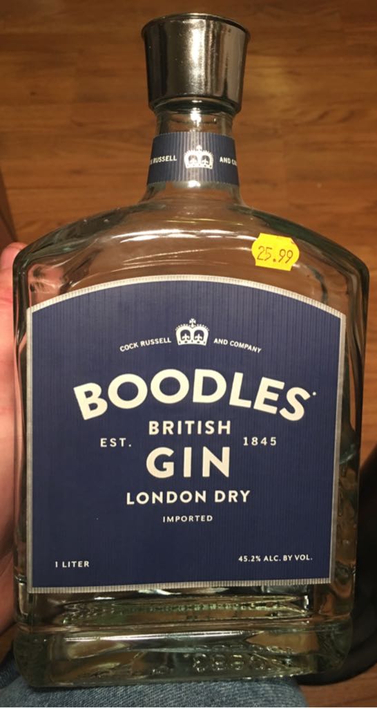 Boodles British Gin London Dry  - Cock Russell And Company (1L) alcohol collectible [Barcode 811538016018] - Main Image 1