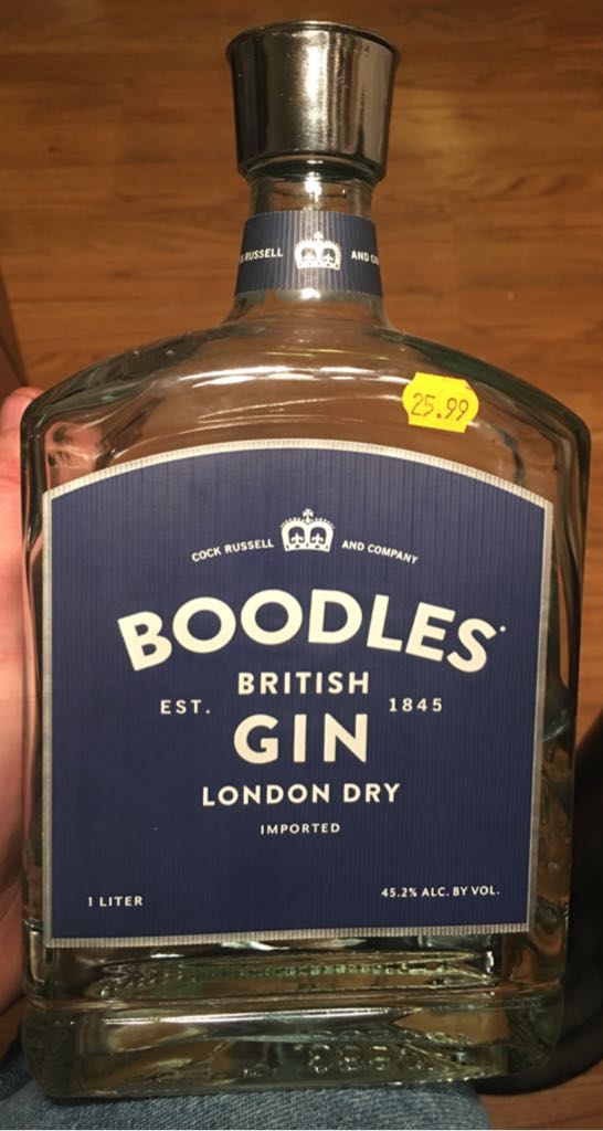Boodles British Gin London Dry  - Cock Russell And Company (1L) alcohol collectible [Barcode 811538016018] - Main Image 1
