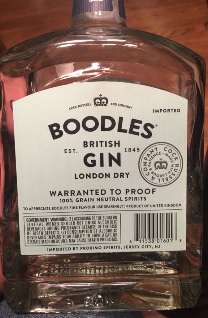 Boodles British Gin London Dry  - Cock Russell And Company (1L) alcohol collectible [Barcode 811538016018] - Main Image 2