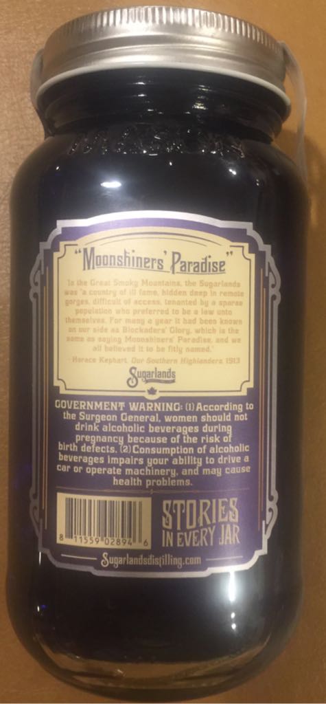 Sugarlands Shine - Blueberry Muffin - Stories - Sugarlands Distilling Company (750 mL) alcohol collectible [Barcode 811559028946] - Main Image 2